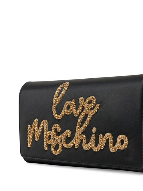 BORSA SATIN NERO+ PRINT LOVE MOSCHINO | JC4055PP1MLH1/00A